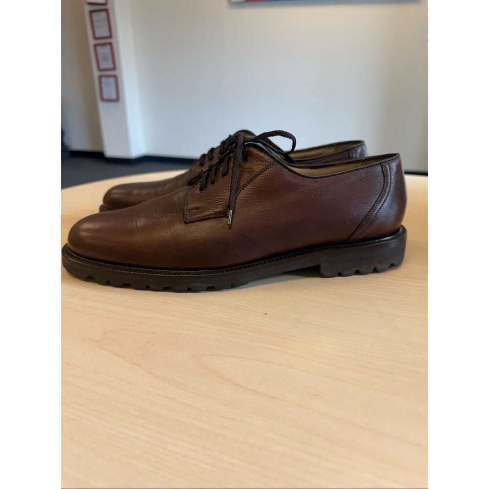 Faconnable Dark Brown Leather Lace Up Oxford Shoes sz 10.5 EUC